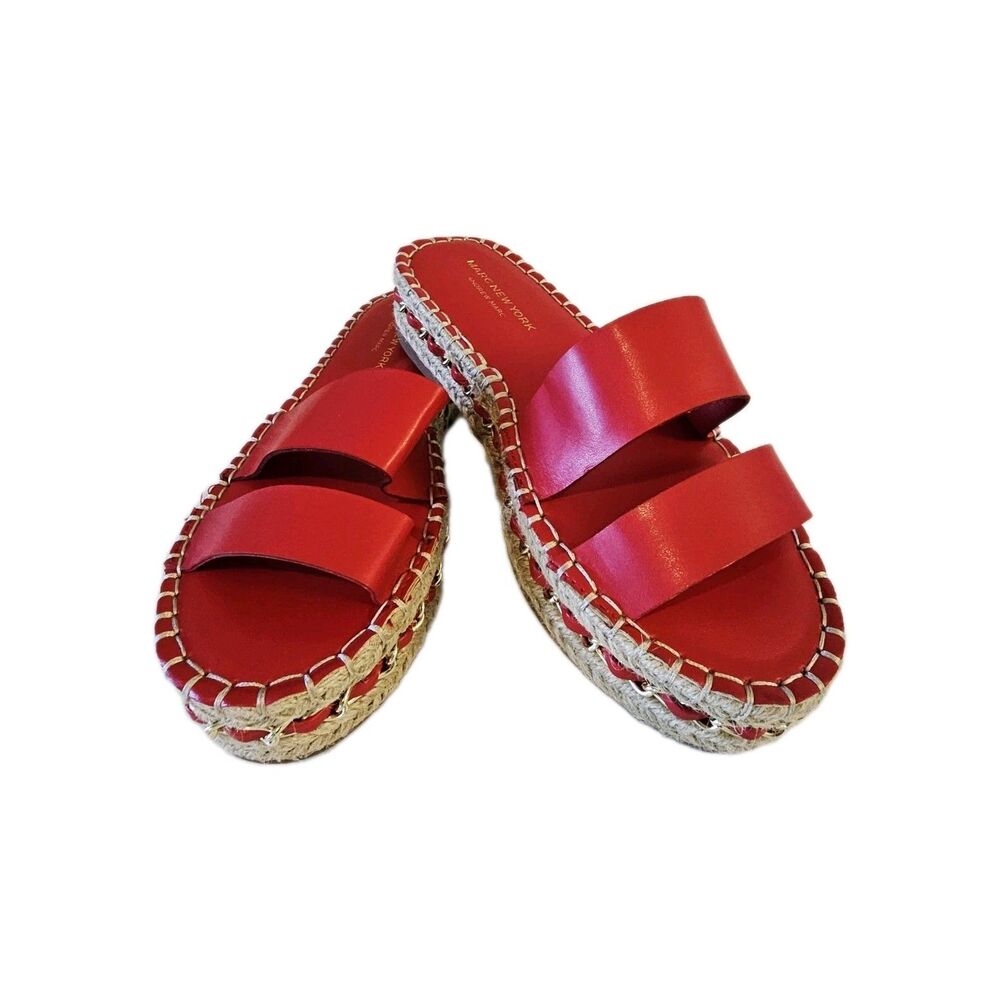 Marc New York Red Slip-On Sandals | Size 5.5